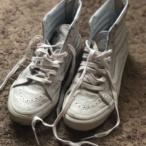Crackled Leather Hightop Vans